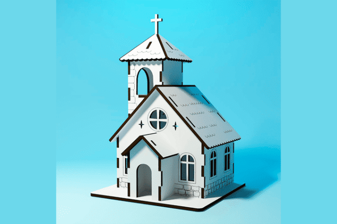 Mini Eglise décorative - Noël Fêtes