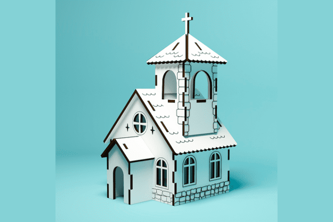 Mini Eglise décorative - Noël Fêtes