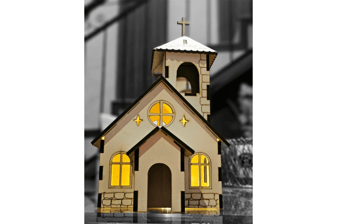 Mini Eglise décorative - Noël Fêtes
