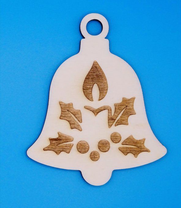 Cloche déco de noël motif houx bougie