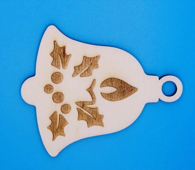 Cloche déco de noël motif houx bougie