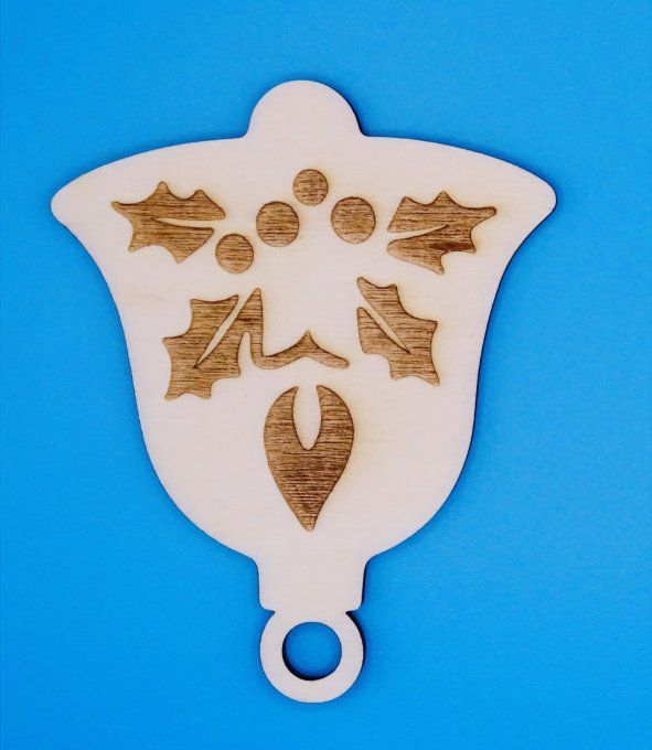 Cloche déco de noël motif houx bougie