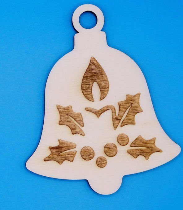 Cloche déco de noël motif houx bougie