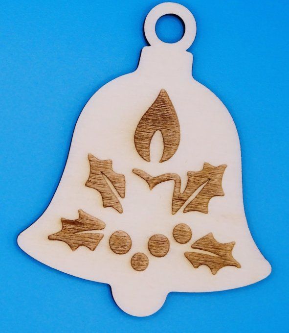 Cloche déco de noël motif houx bougie