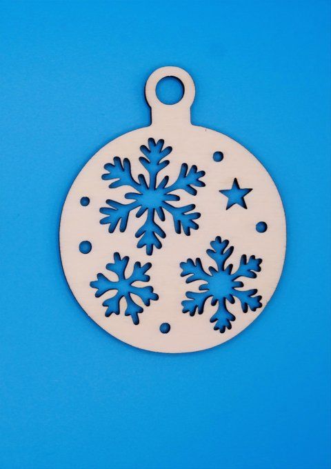 Boule déco motif  multi flocons étoiles