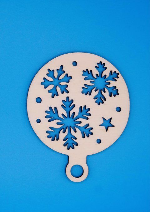 Boule déco motif  multi flocons étoiles