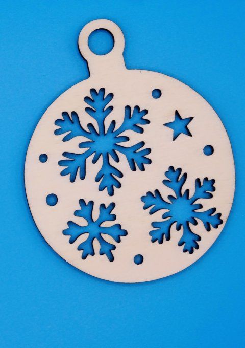 Boule déco motif  multi flocons étoiles