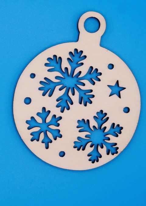 Boule déco motif  multi flocons étoiles