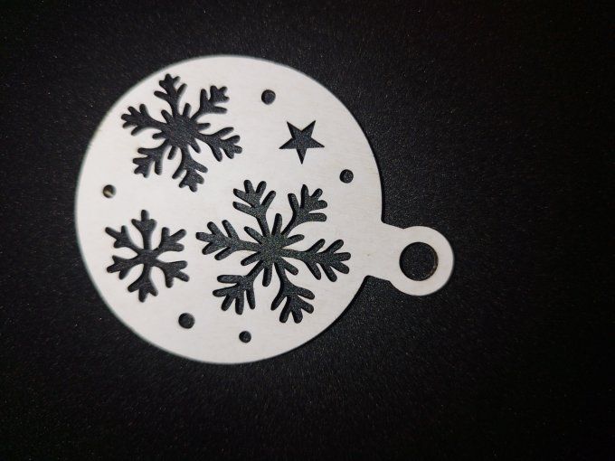 Boule déco motif  multi flocons étoiles