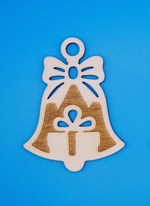 Cloche déco de noël motif cadeau