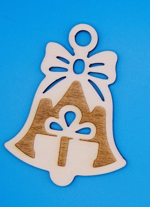 Cloche déco de noël motif cadeau