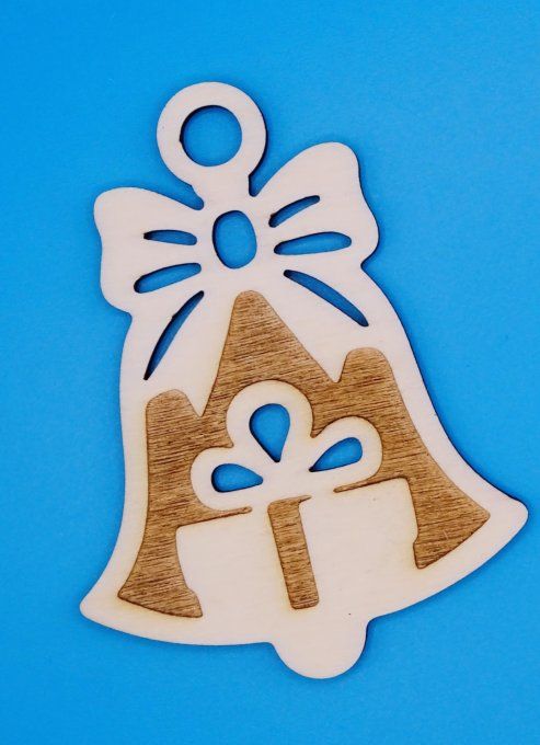 Cloche déco de noël motif cadeau