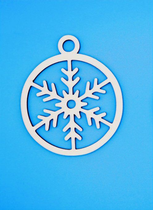 Boule déco motif  flocon givré