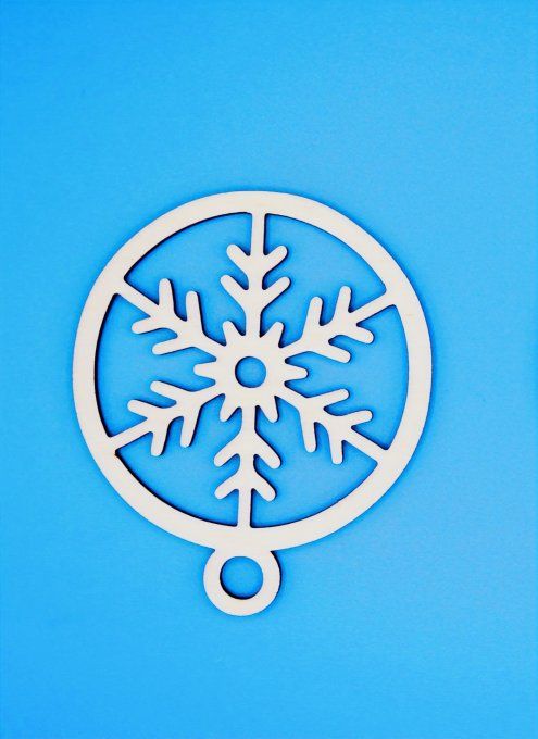 Boule déco motif  flocon givré