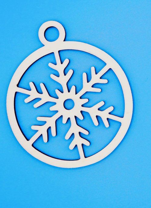 Boule déco motif  flocon givré