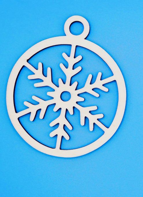 Boule déco motif  flocon givré