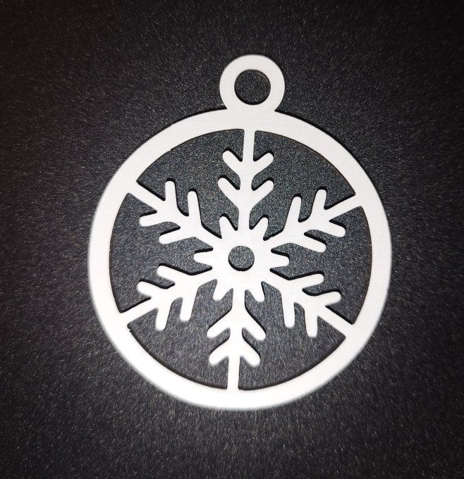 Boule déco motif  flocon givré