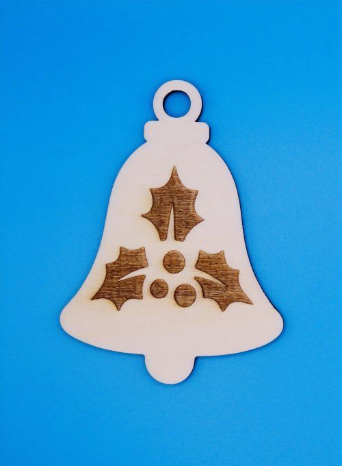 Cloche déco de noël motif houx