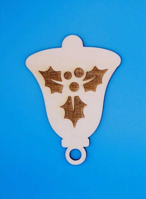 Cloche déco de noël motif houx