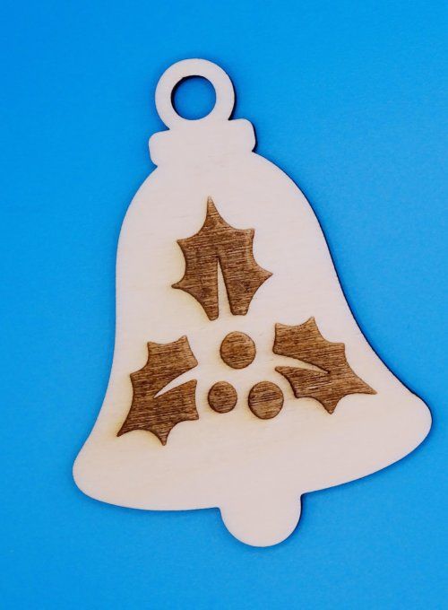 Cloche déco de noël motif houx