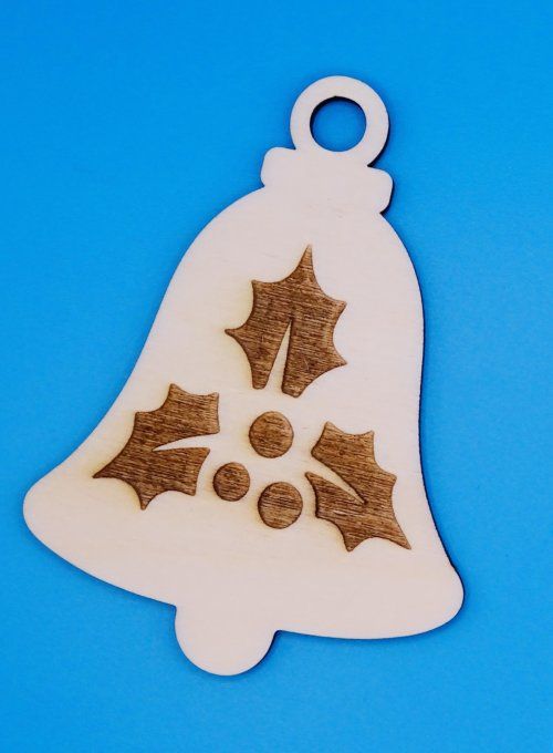 Cloche déco de noël motif houx