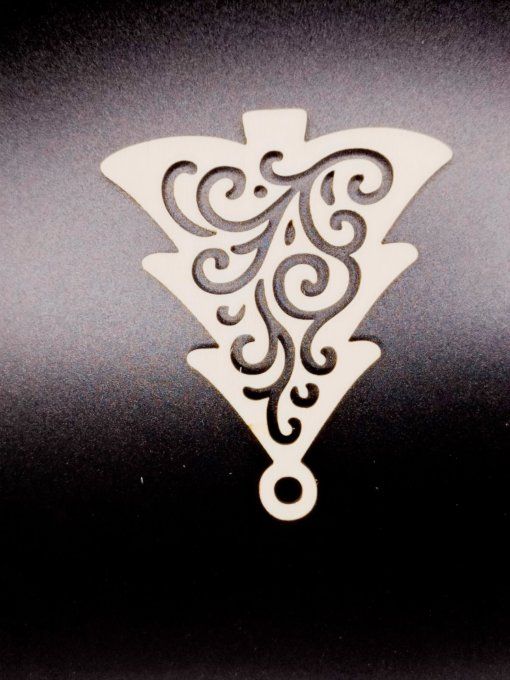 Déco forme sapin  6 branches motifs liseret