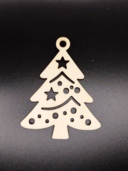 Déco forme sapin étoile boule liseret