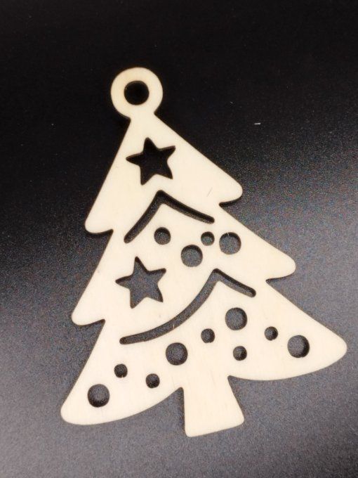 Déco forme sapin étoile boule liseret