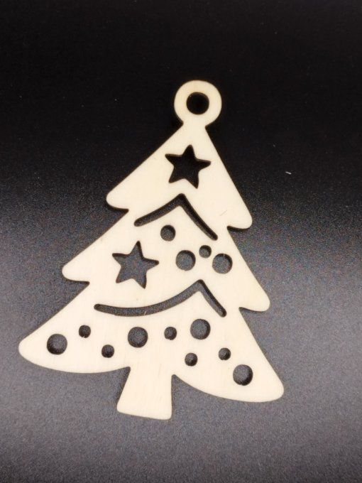Déco forme sapin étoile boule liseret