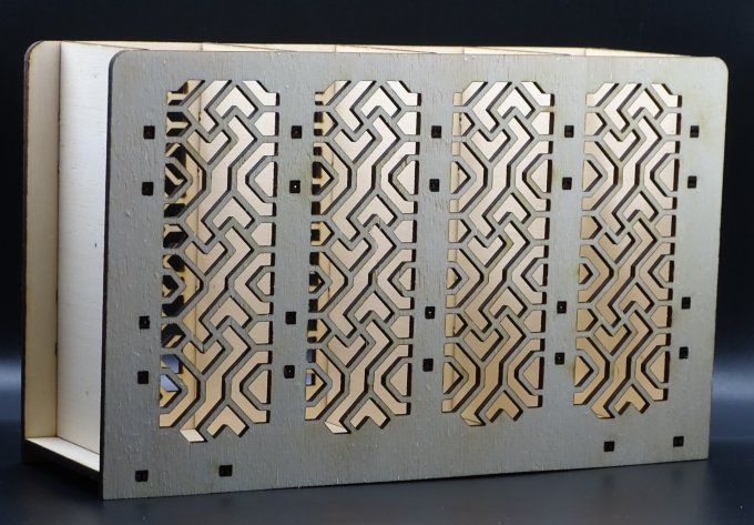 Organiseur de salon omega pour télécommandes 4 compartiments en bois de peuplier