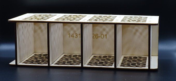 Organiseur de salon omega pour télécommandes 4 compartiments en bois de peuplier